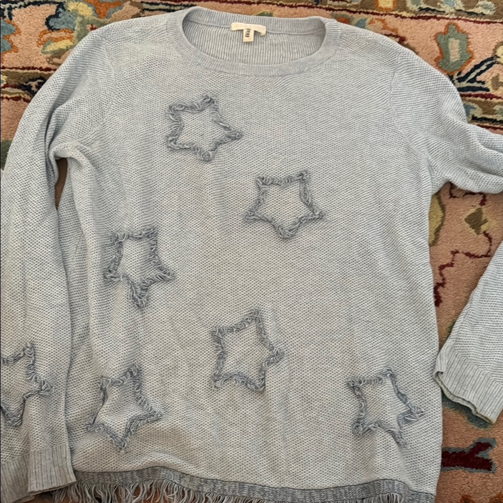 Women's Gray Sweater with Star Accents